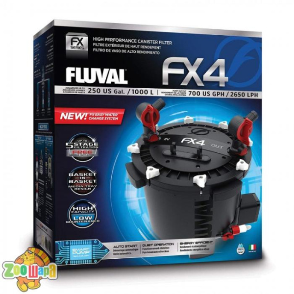 Fluval Фільтр акваріумний, зовнішній, FLUVAL FX4, пластик, метал,гума, A214 (A214), (1111144709)