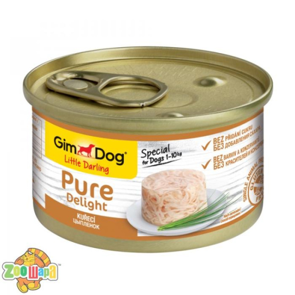 Gimpet Влажный корм для собак "Цыпленок" кусочки в желе Gimdog Pure Delight (85 г) (G-513140 /003), (1111148273)