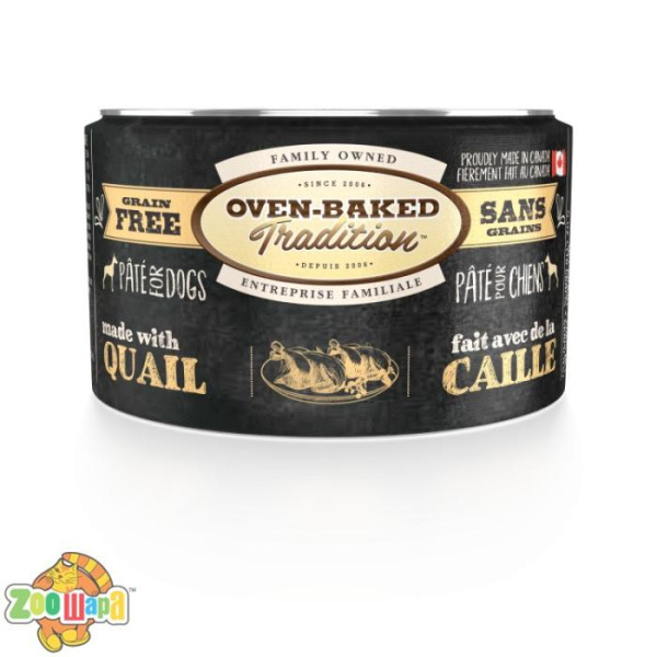 Oven-Baked Tradition Canada. Holistic - беззерновой паштет для собак со свежим мясом перепелки 170г