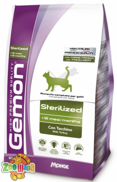 GEMON 0,4 кг. CAT Sterilized c индейкой