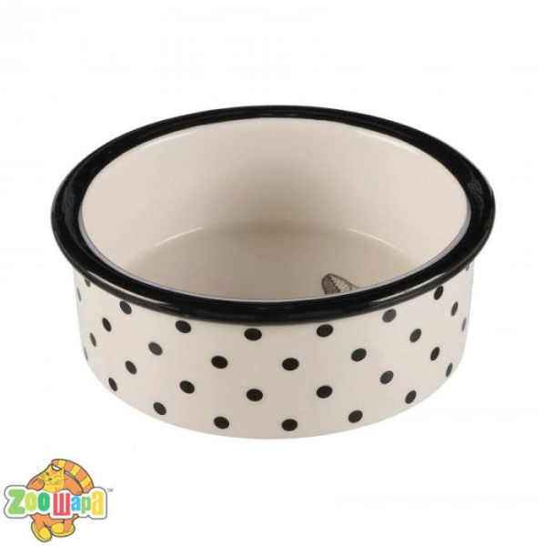 Trixie Миска для котів Zentangle, 0.3 л/? 12 см, біла/чорна, кераміка, 25120 (25120), (1111146884)
