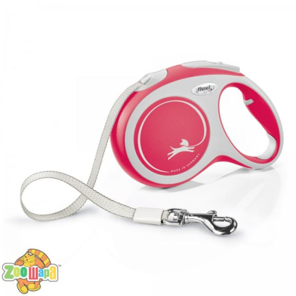 Flexi Рулетка NEW COMFORT L 5м (лента) красная, (арт.FL43707)