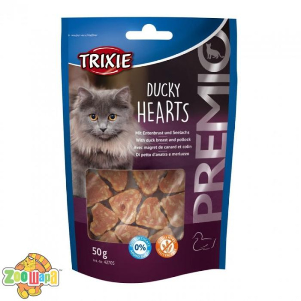 Trixie Лакомство для кошек PREMIO Hearts утка/минтай 50гр (42705), (1111128593)