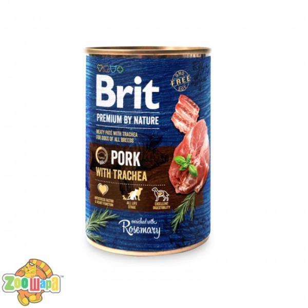 Brit Premium Корм Brit Premium вологий для собак Бріт Преміум зі свининою та свинячою трахеєю 400 г, арт 100417/8645 (100417/8645), (1111159947)