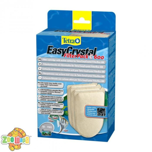 Tetra Вкладиш Tetra фільтруючий Filter Pack 600 C для внутрішнього фільтра Easy Crystal 600 з активованим вугіллям 3шт арт.174665 (174665), (1111130290)