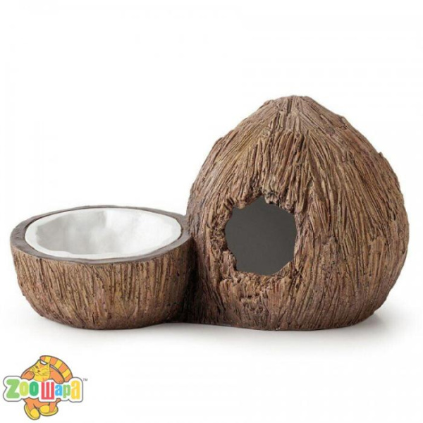 ExoTerra Пещера с поилкой Кокос, 21*12*11,5 cm (PT3159), (1111153492)