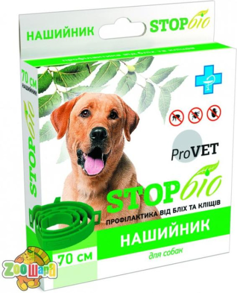 ProVET Нашийник Природа СтопБіо для собак від бліх та кліщів 70см арт.PR020117 (PR020117), (1111143955)