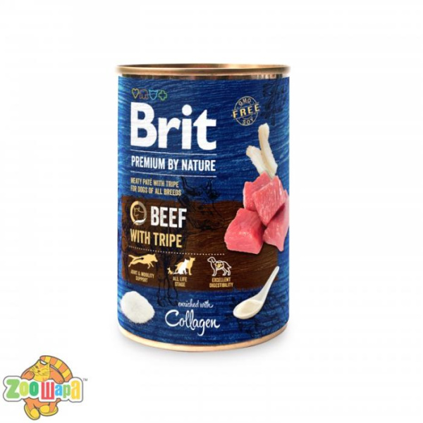 Brit Premium Корм Brit Premium вологий для собак Бріт Преміум з яловичиною та тельбухами 400 г, арт 100411/8584 (100411/8584), (1111159943)