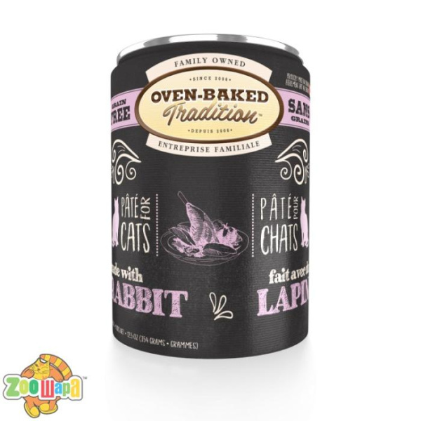Oven-Baked Tradition Canada. Holistic - беззерновой паштет для кошек со свежим мясом кролика 354г