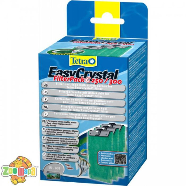 Tetra Вкладиш Tetra фільтруючий Filter Pack 250/300 C для внутрішнього фільтра Tetra Easy Crystal 250/300 з активованим вугіллям 3шт а (151598), (1111117018)