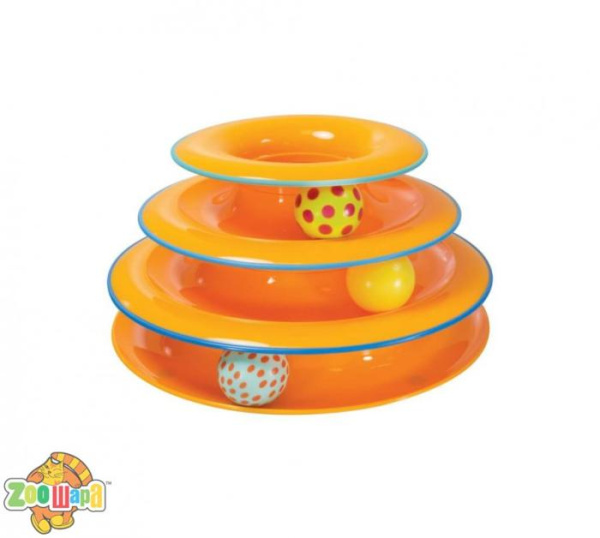 Outward Hound Petstages Іграшка для котів Петстейджес Трек Вежа з м'ячиками оранж. (pt317)