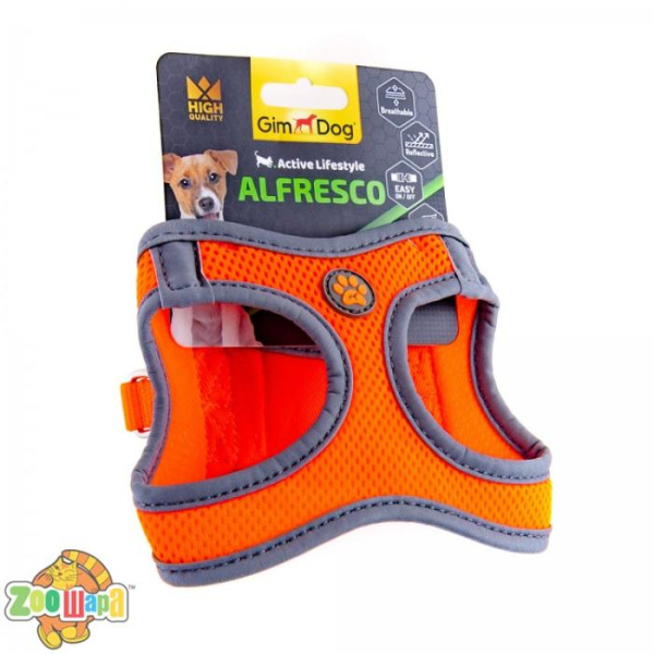 Gimpet Шлея Alfresco неопрен XS 34-36см, оранжевый (080333403619), (1111163549)