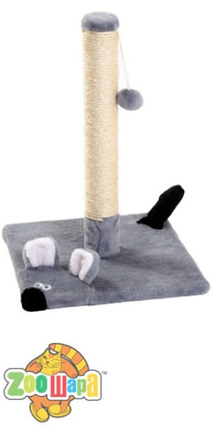 Природа Дряпка для кота "Мышка"- столбик 50cм СЕРАЯ (PR240375), (1111141433)