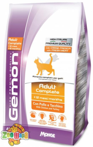 GEMON 0,4 кг. CAT Adult Complete курица с индейкой