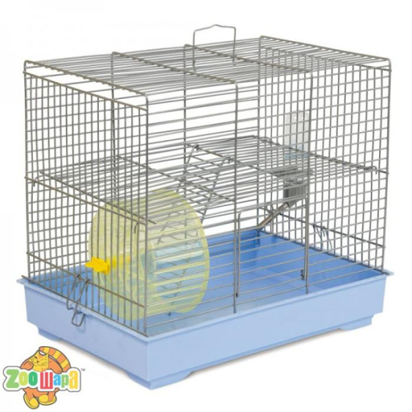 Природа Клітка Природа для гризунів Міккі з колесом 37*25*30 хром/світло-блакитна арт.PR241511 (PR241511), (1111159144)