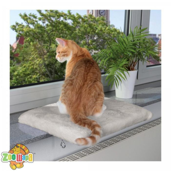 Trixie Лежак для котов CosyPlace на подоконник 51*36см светло-серый (4328 Trixie), (1111118665)