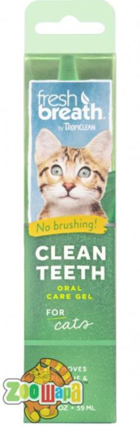 TropiClean Гель для догляду за ротовою порожниною "Свіжий подих" (No Brush), для котів, 59 мл