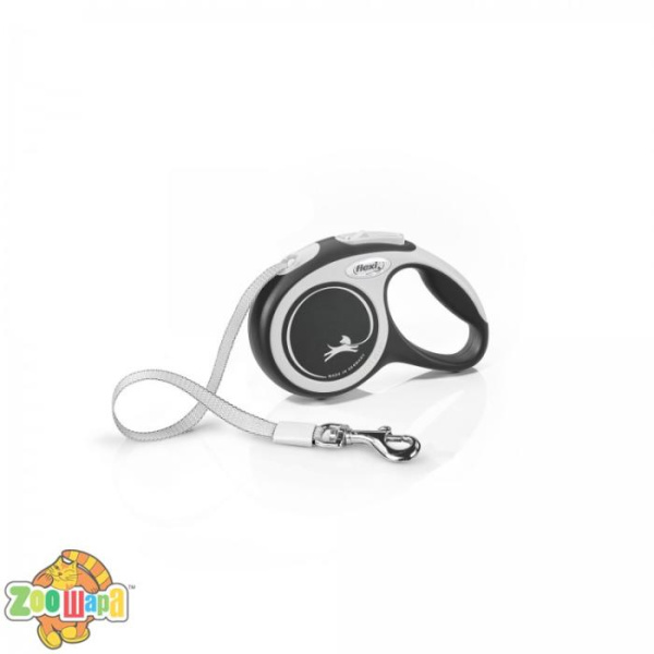 Flexi Рулетка NEW COMFORT XS 3м (лента) черная, (арт.FL43448)