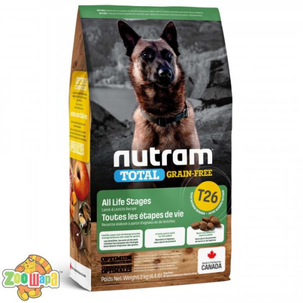 NUTRAM T26_Total GF Lamb & Lentils Dog  холістик корм для собак БЕЗ ЗЛАК, ягня, 11.4kg