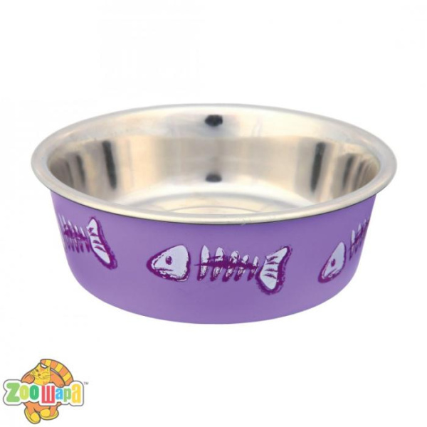 Trixie Миска металева з пластиковим покриттям для котів 0, 25л/12см на гумовій основі, 25270 (25270), (1111135222)