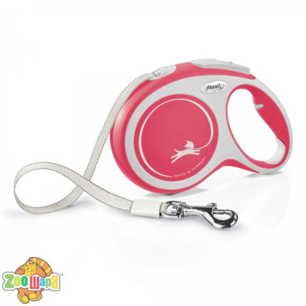 Flexi Рулетка NEW COMFORT  L 8м (лента) красная, (арт.FL43806)