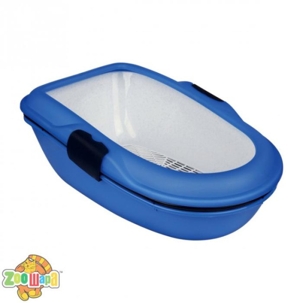 Trixie Туалет Trixie для котів Betro з бортами та сіткою на застібка* пластиковий синій 39*22*59см арт.40152 (40152*****), (1111124222)