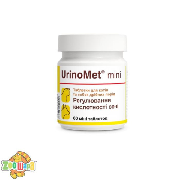 Dolfos УриноМет Мини (регулятор кислотности) 60 таблеток для собак и кошек