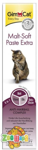 Gimpet Вітаміни GimCat для котів ГімКет Евері Дей Мальт Софт Екстра паста для виведення шерсті зі шлунку котів 20г арт.407081 (G-407081/417912), (2831)