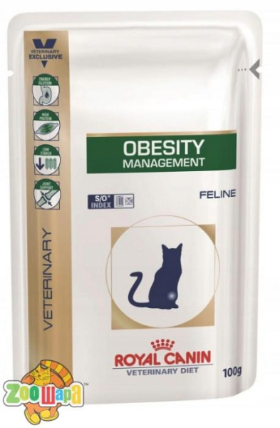 Royal Canin (Роял Канин) Консервы (пауч) для кошек для полных кошек или для поддержания веса и после потери веса OBESITY FELINE Pouches 100г