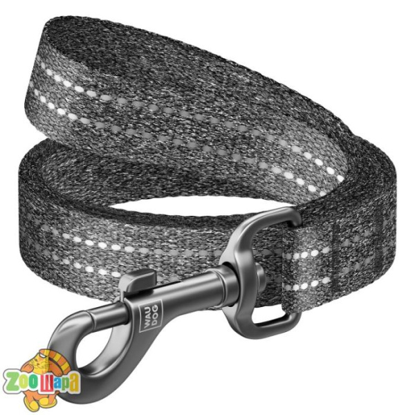 Collar Поводок для собак из восстановленного хлопка WAUDOG Re-cotton светоотражающий, L-XXL, Ш 25 мм, Дл 150 см  (401611),  (4823089337593)