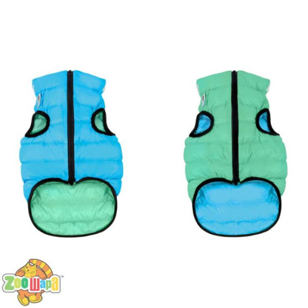 Collar Двусторонняя курточка AiryVest Lumi для собак, салатово-голубая,  M45 - длина спины: 42-45 см, обхват груди: 62-64 см, обхват шеи: 35-38см.  (2258), (4823089305226)