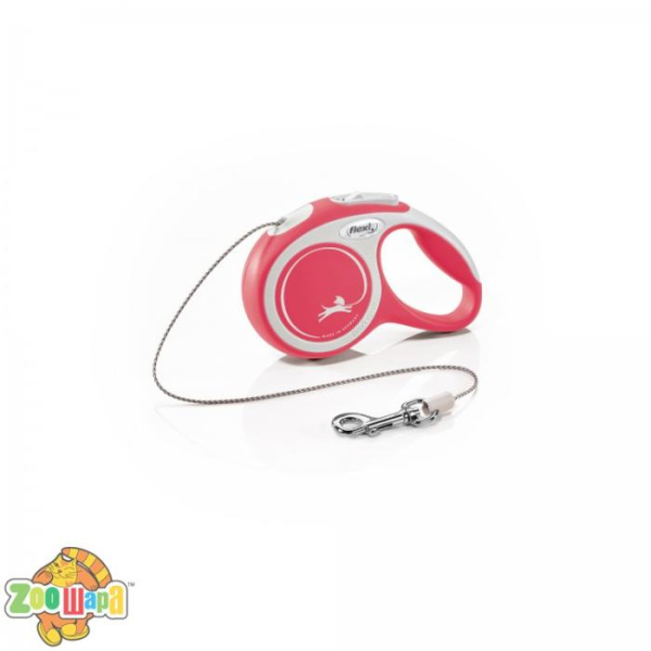 Flexi Рулетка NEW COMFORT XS 3м (трос) красная, (арт.FL42724)