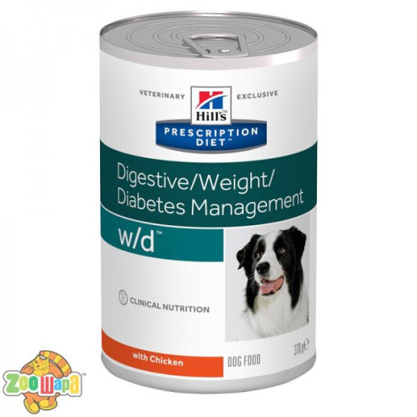 Hill's PRESCRIPTION DIET w/d Вологий Корм для собак з куркою - 370 г