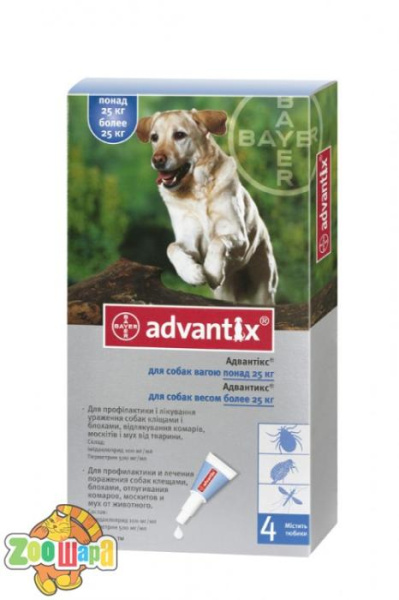 Bayer (Байер) Advantix для собак весом свыше 25 кг, 1 пипетка