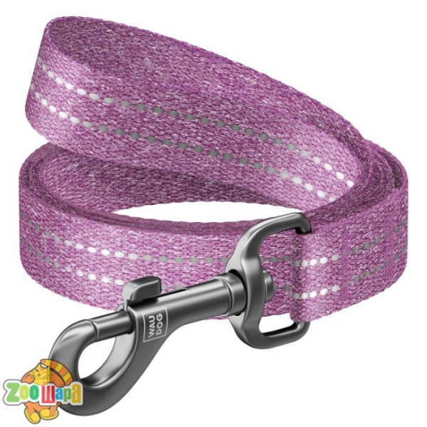 Collar Поводок для собак из восстановленного хлопка WAUDOG Re-cotton светоотражающий, L-XXL, Ш 25 мм, Дл 150 см  (40169),  (4823089337500)