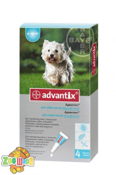 Bayer (Байер) Advantix для собак весом от 4 до 10 кг, 1 пипетка
