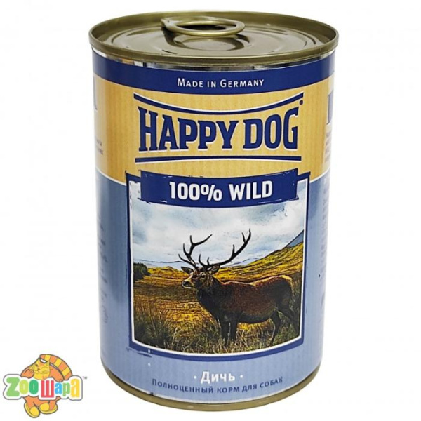 Happy Dog HappyDog 400g Dose 100 % Wild консервований корм для собак з дичиною