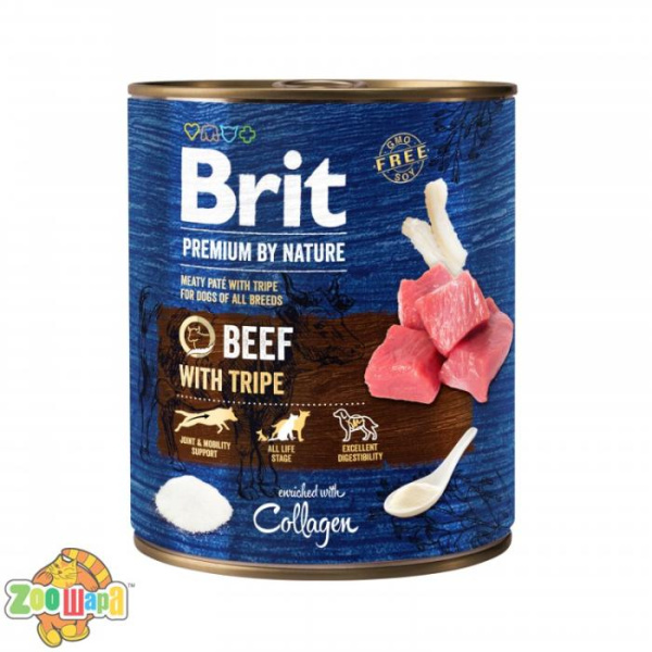 Brit Premium Корм Brit Premium вологий для собак Бріт Преміум з яловичиною та тельбухами 800 г, арт 100413/8607 (100413/8607), (1111159944)