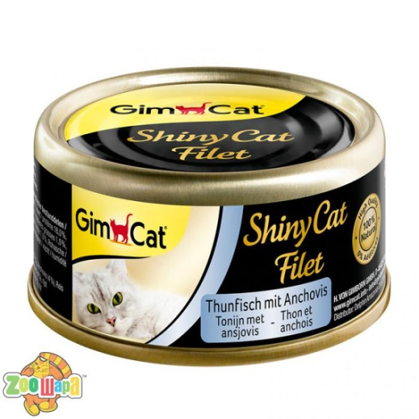 Gimpet Влажный корм для кошек "Тунец с анчоусами" кусочки в желе Gimcat ShinyCat Filet (70 г) (G-412924 / 413761), (1111140226)