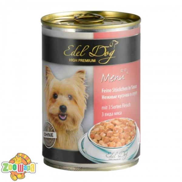 Edel Dog Edel Dog k 400g три вида мяса (1002184/180037), (1111141053)