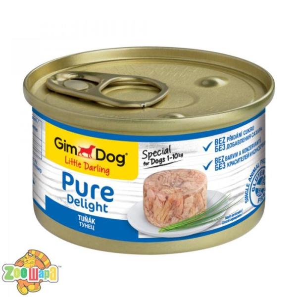 Gimpet Влажный корм для собак "Тунец" кусочки в желе Gimdog Pure Delight (85 г) (G-513157/513010), (1111148274)