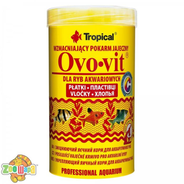 Tropical Ovo-vit   250ml /50g (хлопья) с выс.содерж. яичного желтка для всех видов рыб (77034), (1111138236)