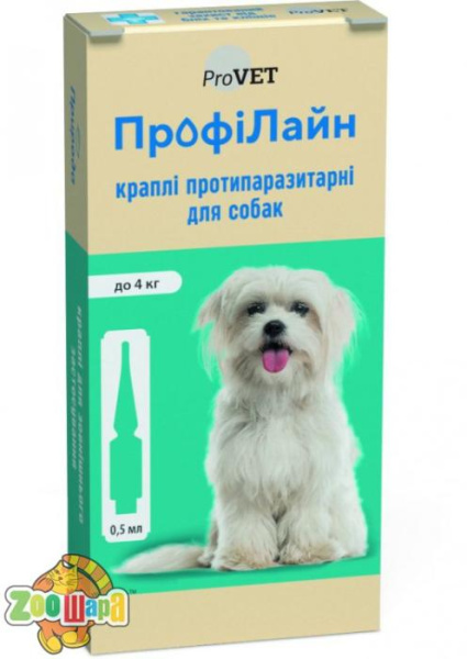 ПрофиЛайн Краплі Природа протипаразитарні, для собак до 4кг, 4 піпетки по 0.5мл арт.PR240990 (PR240990_1уп.(4пип)), (1111154984)