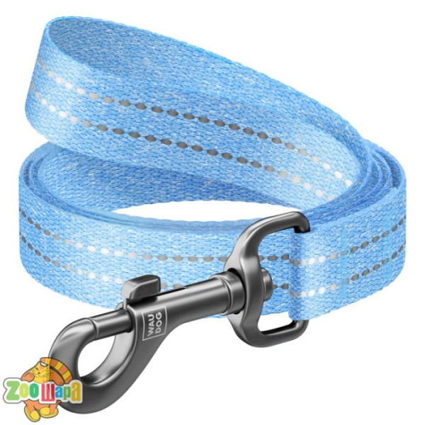 Collar Поводок для собак из восстановленного хлопка WAUDOG Re-cotton светоотражающий, L-XXL, Ш 25 мм, Дл 150 см  (40162),  (4823089337685)