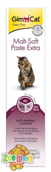 Gimpet Вітаміни GimCat для котів ГімКет Евері Дей Мальт Софт Екстра паста для виведення шерсті зі шлунку котів 200г арт.417127 (G-417127/417943), (1111138174)