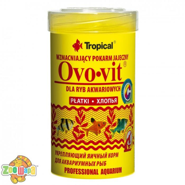 Tropical Ovo-vit   100ml /20g (хлопья) с выс.содерж. яичного желтка для всех видов рыб (77033), (1111138235)